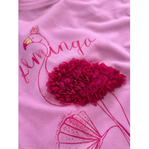  Καλοκαιρινό Σετ Κορίτσι Flamingo με Ροζ T-Shirt & Σορτς