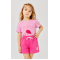  Καλοκαιρινό Σετ Κορίτσι Flamingo με Ροζ T-Shirt & Σορτς
