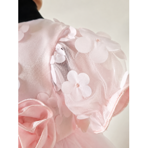 Επίσημο Καλοκαιρινό Φόρεμά για κορίτσια Couture  με 3D Λουλούδια