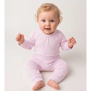 Baby Bunny Soft Pink Σετ – Βαμβακερό Body & Κολάν (9–24 μηνών)