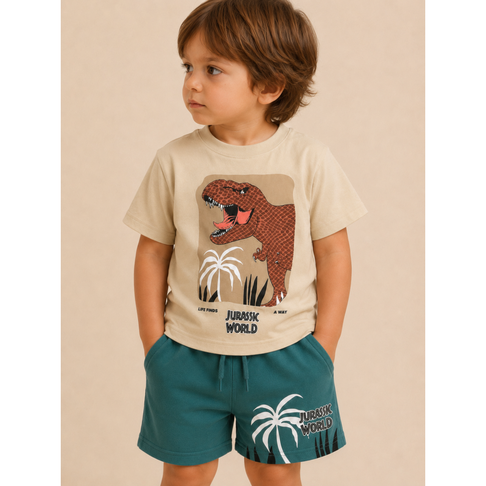 Παιδικό Καλοκαιρινό Σετ Αγόρι Jurassic World 2τμχ (3-10 Ετών