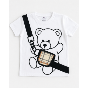 Καλοκαιρινό Παιδικό Σετ Αγόρι Teddy Bear Μπλούζα & Καρό Σορτς με Τσέπες 2-8 Ετών