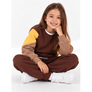 Παιδική Φόρμα Unisex Καφέ-Κίτρινο | Αγόρι & Κορίτσι 3-7 Ετών