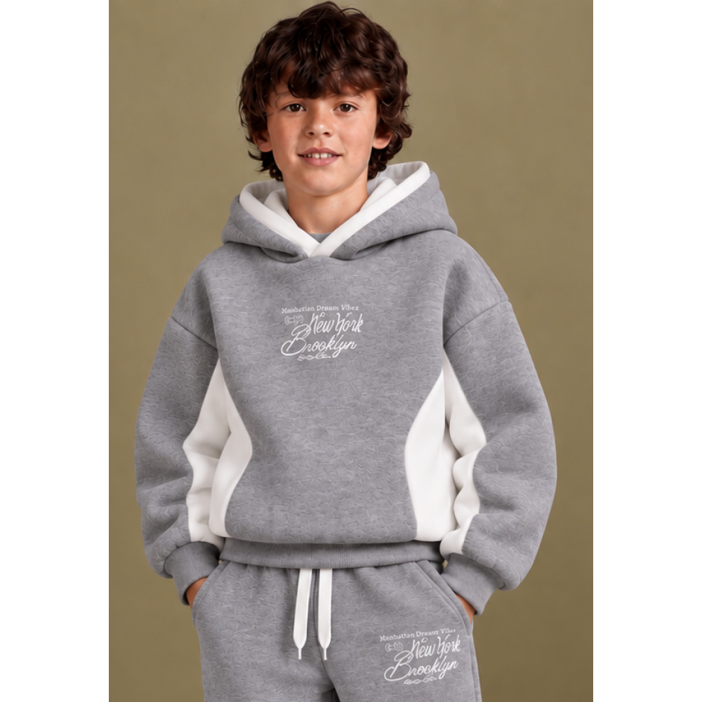 Παιδικό Χειμερινό Σετ Φόρμας Unisex Brooklyn Γκρι 8-12 Ετών