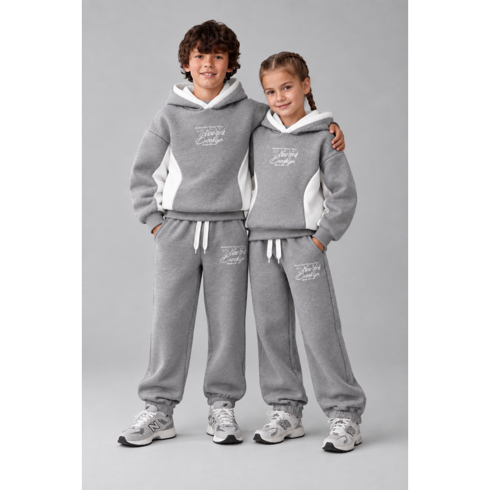 Παιδικό Χειμερινό Σετ Φόρμας Unisex Brooklyn Γκρι 8-12 Ετών