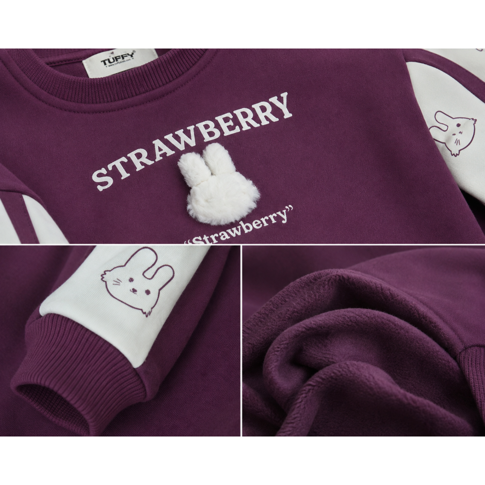 Κοριτσίστικο Σετ Φόρμας Strawberry Bunny Μπορντό 3–7 Ετών