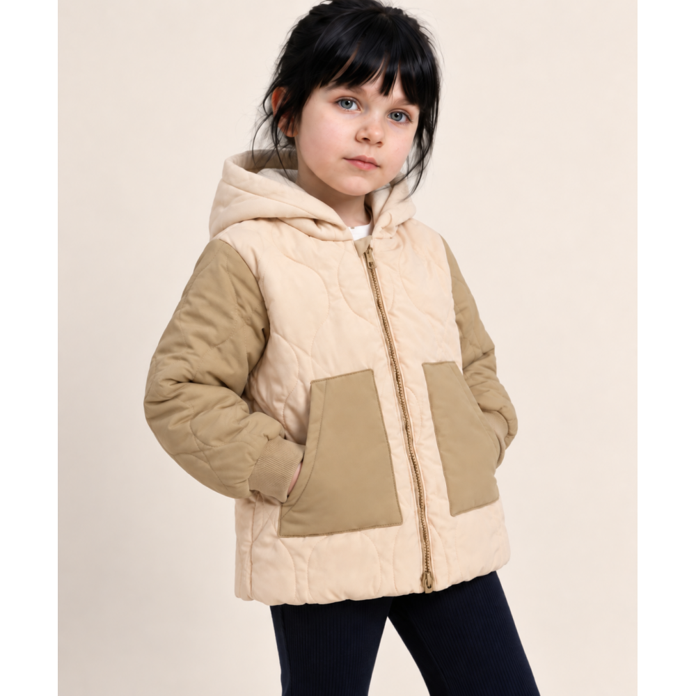 Κοριτσίστικο Καπιτονέ Μπουφάν Beige Duo 2-6 Ετών