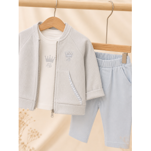 Βρεφικό Σετ 3 Τεμαχίων Αγόρι Soft Beige 100% βαμβακερό 