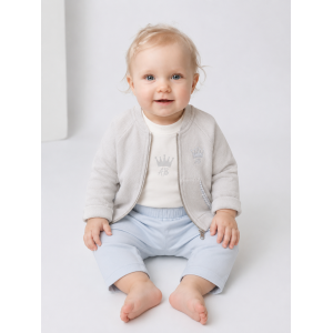 Βρεφικό Σετ 3 Τεμαχίων Αγόρι Soft Beige 100% βαμβακερό 