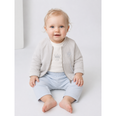 Βρεφικό Σετ 3 Τεμαχίων Αγόρι Soft Beige 100% βαμβακερό 