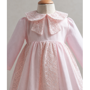 Βρεφικό Φόρεμα Sweet Lace Ροζ 100% Βαμβακερό 6–36 Μηνών
